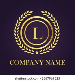 Letter L luxury gold logo concept