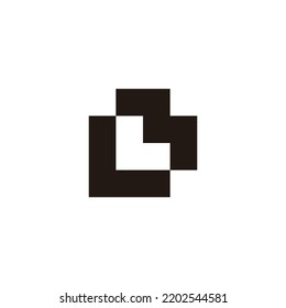 Letter L and M, letter B square geometric symbol simple logo vector