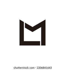 Letter L and M combination geometric symbol simple logo vector
