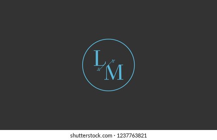 LETTER L AND M FLOWER LOGO WITH CIRCLE FRAME FOR LOGO DESIGN OR ILLUSTRATION USE