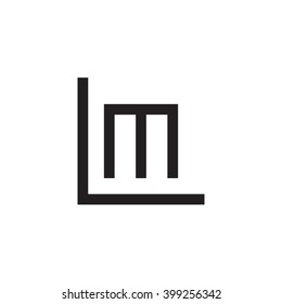 letter L and M monogram logo black