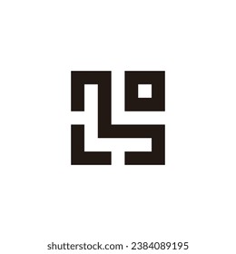 Letter L, m and o square geometric symbol simple logo vector