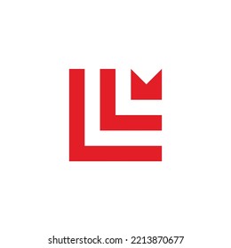 Letter L M square geometric symbol simple logo vector