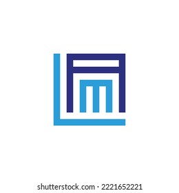 Letter L, A and m square geometric symbol simple logo vector