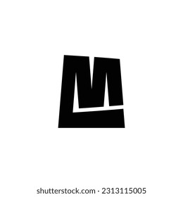 Letter L and M square geometric symbol simple logo vector