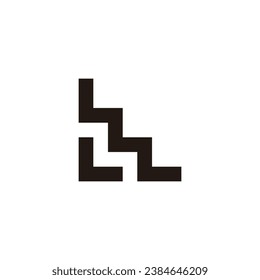 Letter L and M stair, square geometric symbol simple logo vector