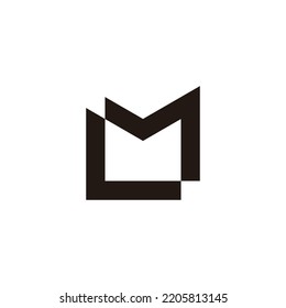 Letter L and M unique geometric symbol simple logo vector