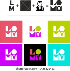 Letter L + M vector logo design - Waiter service - Premium business logotype. Graphic alphabet symbol for corporate business identity - Vector
