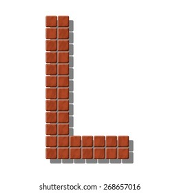 Letter L made from realistic stone tiles