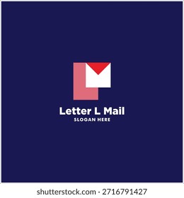 carta L mail logotipo design vetor Modelo