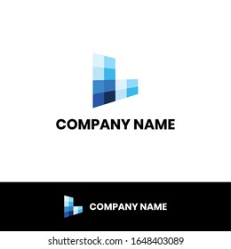 Letter L make from multiple rectangle logo design template - simple and modern logo