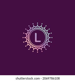 Letter L with Mandala Border 