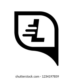 letter L and map pin. logo concept. Designed for your web site design, logo, app, UI