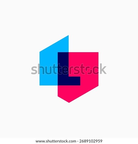 letter L mark hexagon hexagonal logo vector icon illustration