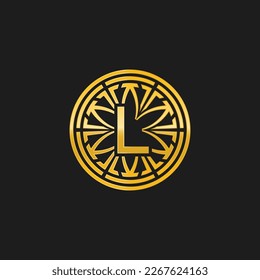 letter L medallion emblem initial circle badge logo