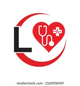 Letter L Medical Logo Illustration Modern Stock Vector (Royalty Free ...
