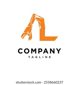 Letter L Metal Shear Excavator Logo Icon Vector