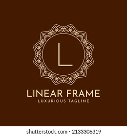 Buchstaben L minimalistischer Kreis Rahmen lineare luxuriöse Dekoration Vektorlogo-Design
