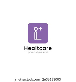 Letter L minimalist and iconic healthcare logo, medical and clinic with stethoscope