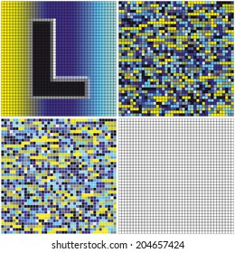 Letter L (mixed mosaic with empty cells)