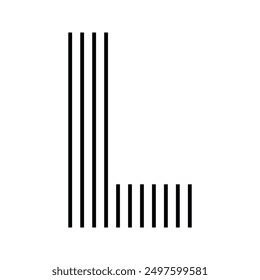 Letter L Modern Logo with Geometric Vertical Stripe Line Pattern