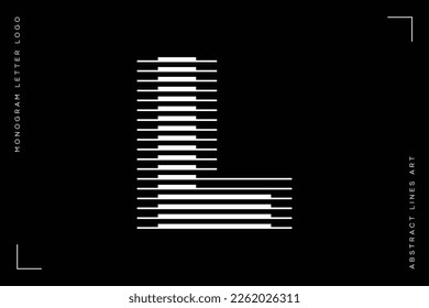 Letter L Modern Logo with Horizontal Line Pattern