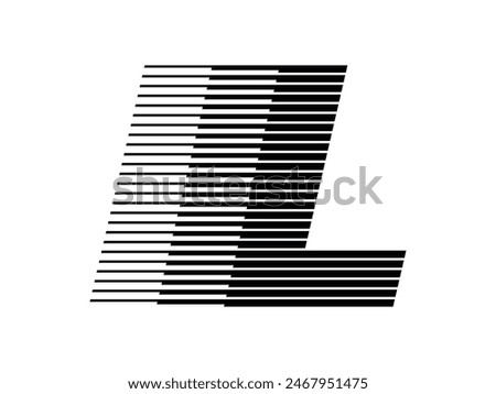 Letter L Modern Logo with Horizontal Speed Line Pattern