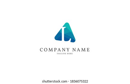 letter L modern triangle logo template