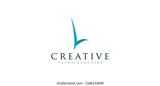 Letra L logotipo único moderno diseño creativo Vector Premium