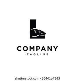 Letter L Monitor Lizard Logo Icon Vector