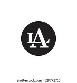 letter L and A monogram circle logo