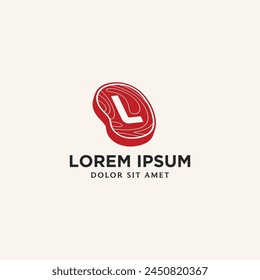 Letter L monogram fresh meat logo design vector illustration template