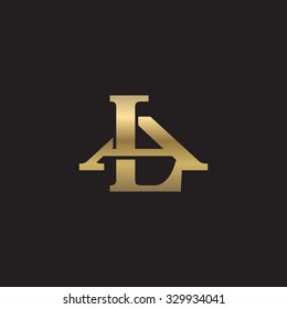letter A and L monogram golden logo