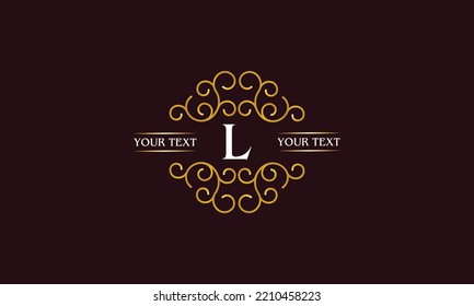 Letter L monogram line graphics. Label logo design, company emblem, restaurant, boutique, page