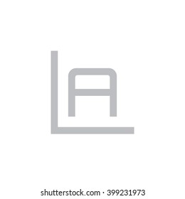 letter L and A monogram logo gray