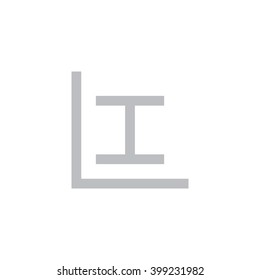 letter L and I monogram logo gray