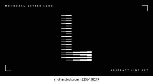 Letter L Monogram Logo Icon Geometric Horizontal Stripe Lines