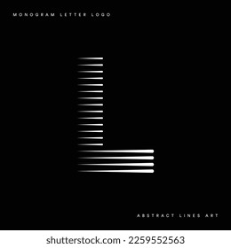 Letter L Monogram Logo Icon Geometric Horizontal Motion Speed Lines