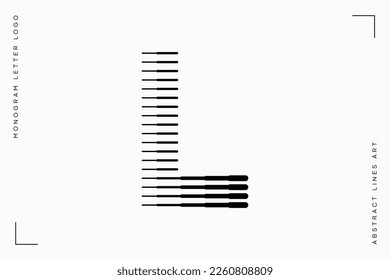 Letter L Monogram Logo Icon Geometric Horizontal Motion Stripe Lines