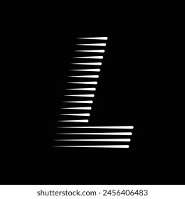 Letter L Monogram Logo Icon Geometric Horizontal Motion Speed Lines