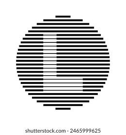 Letter L Monogram Logo Icon Round Geometric Horizontal Stripe Lines