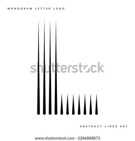 Letter L Monogram Logo Icon Geometric Vertical Stripe Lines