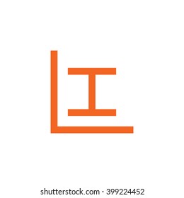 letter L and I monogram logo orange
