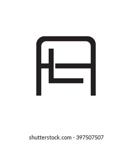 letter A and L monogram square shape logo black