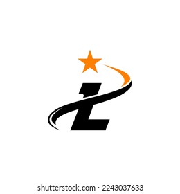 Letter L with moving star logo design.