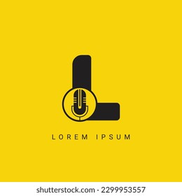 Letter L Music Logo. Podcast Logotype and Dj, Rock and Jack Music Logo Design Vector Template