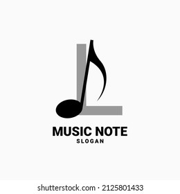 letter L with music note vector logo design