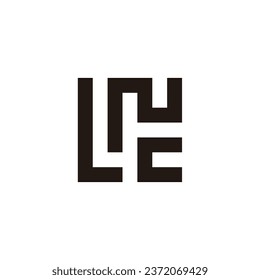 Letter L, N and c square geometric symbol simple logo vector