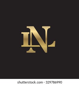 Letter L And N Monogram Golden Logo