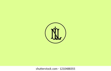 LETTER L AND N MONOGRAM LOGO WITH CIRCLE FRAME FOR LOGO DESIGN OR ILLUSTRATION USE